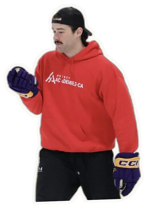 Entraîneur de Hockey-Académie en hoodie rouge